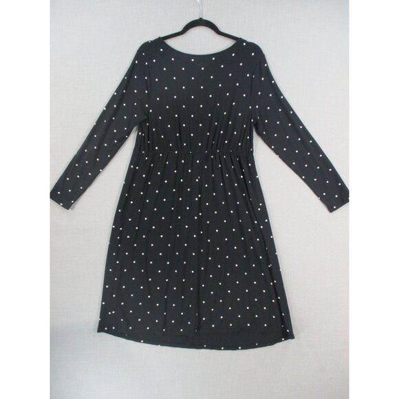 Old Navy Maternity Black Polka Dot Long Sleeve Midi Dress Size - L - Picture 8 of 9